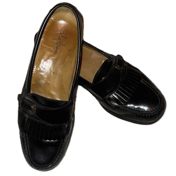 Cole Haan 03518 Black Leather Kiltie Monk Strap Loafers Men’s 10.5D Slip-On - Picture 2 of 6